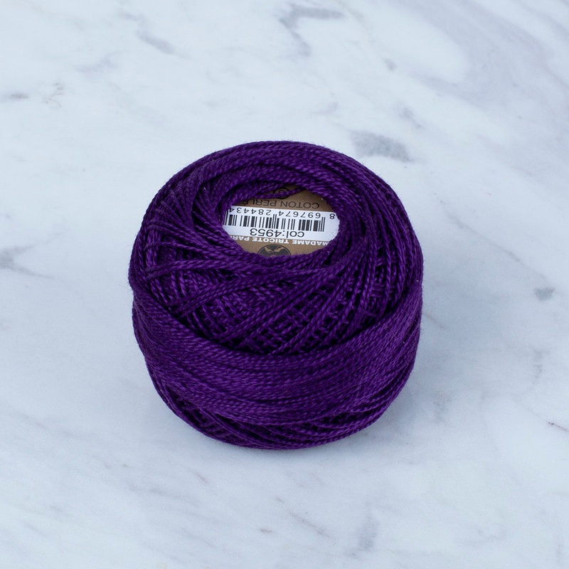 Madame Tricote Paris Koton Perle No: 8 Embroidery Thread, Aubergine – 4953