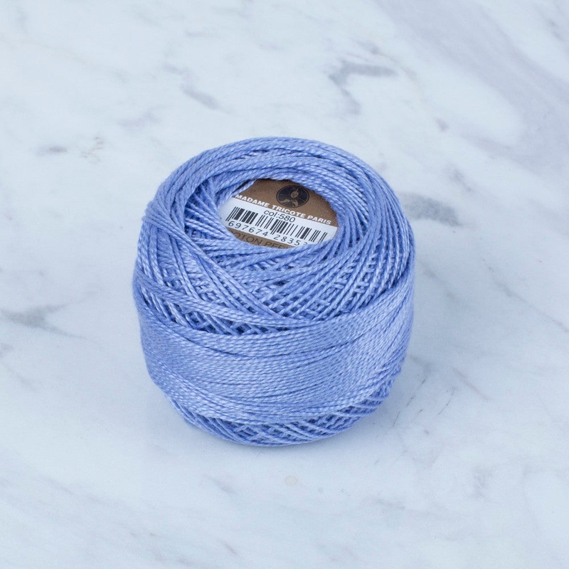 Madame Tricote Paris Koton Perle No: 8 Embroidery Thread, Blue – 580