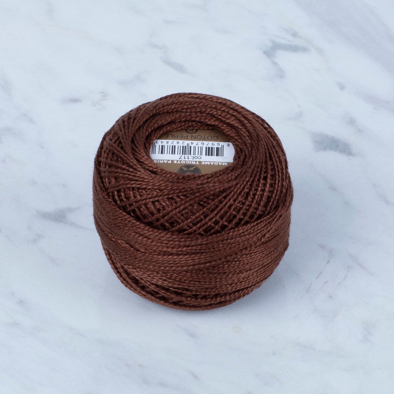 Madame Tricote Paris Koton Perle No: 8 Embroidery Thread, Dark Brown – 117