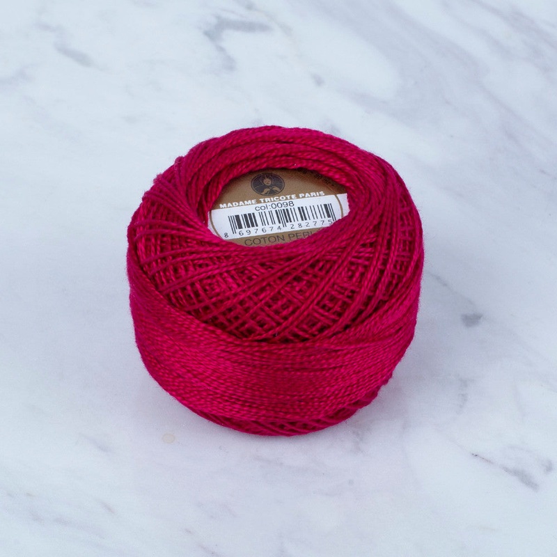 Madame Tricote Paris Koton Perle No: 8 Embroidery Thread, Fuchsia – 0098