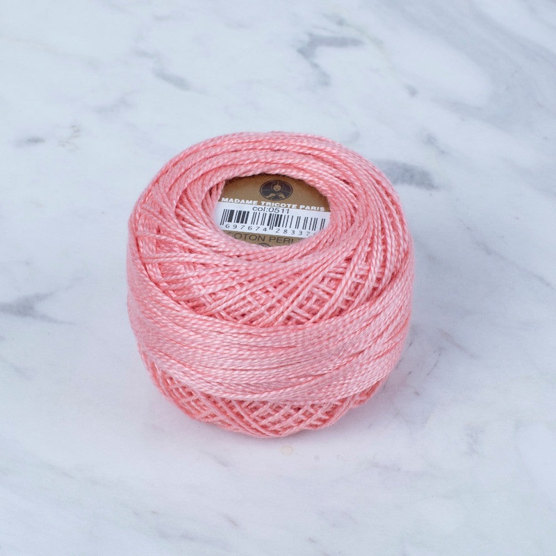 Madame Tricote Paris Koton Perle No: 8 Embroidery Thread, Pinkish Orange – 0511