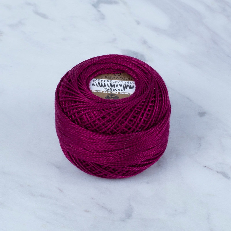 Madame Tricote Paris Koton Perle No: 8 Embroidery Thread, Plum – 4952