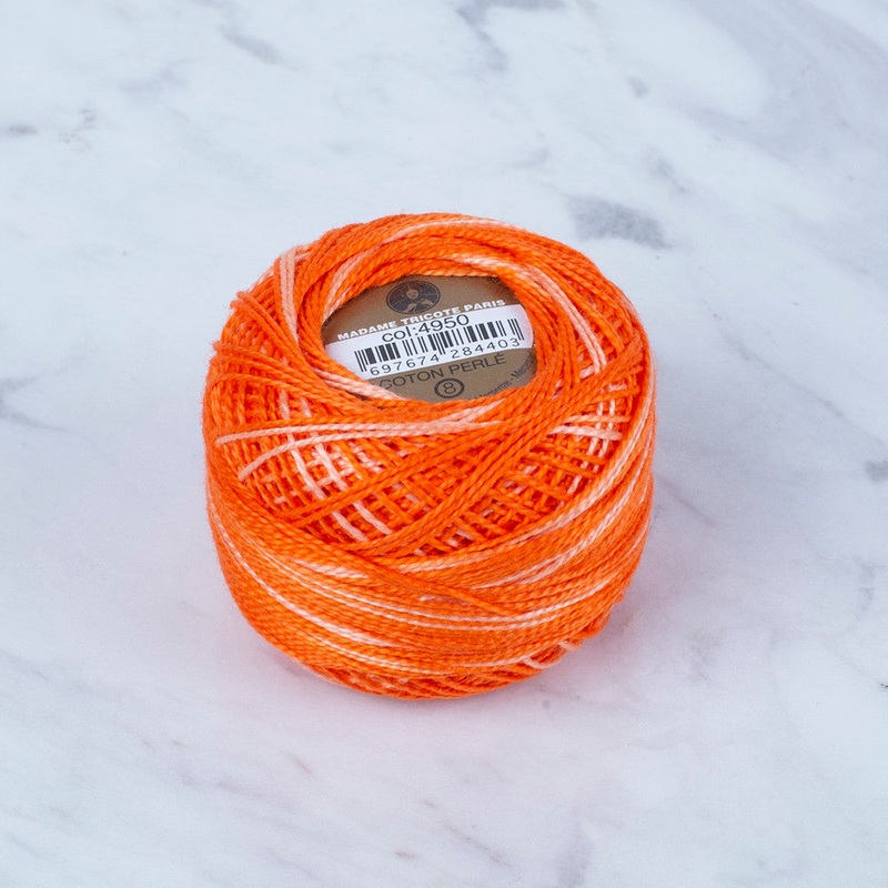 Madame Tricote Paris Koton Perle No: 8 Embroidery Thread, Variegated- 4950