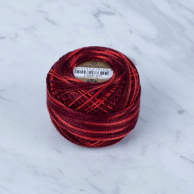 Madame Tricote Paris Koton Perle No: 8 Embroidery Thread, Variegated- 4951