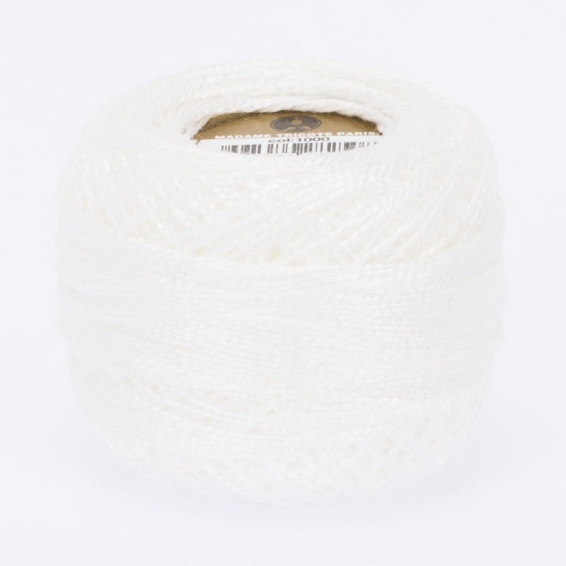 Madame Tricote Paris Koton Perle No:8 Embroidery Thread, White – White