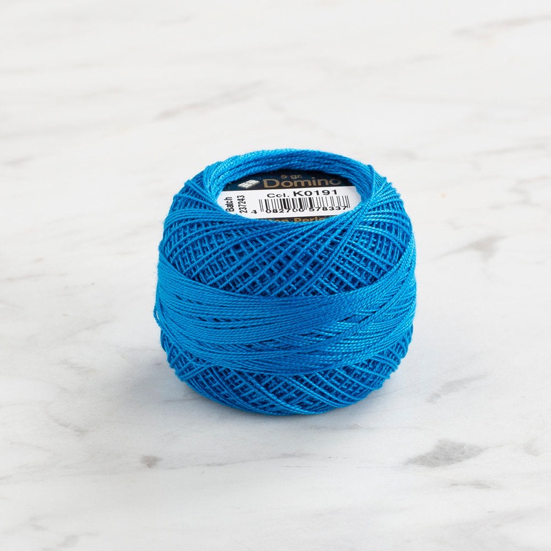Domino Cotton Perle Size 12 Embroidery Thread (5 g), Blue – 4590012-K0191