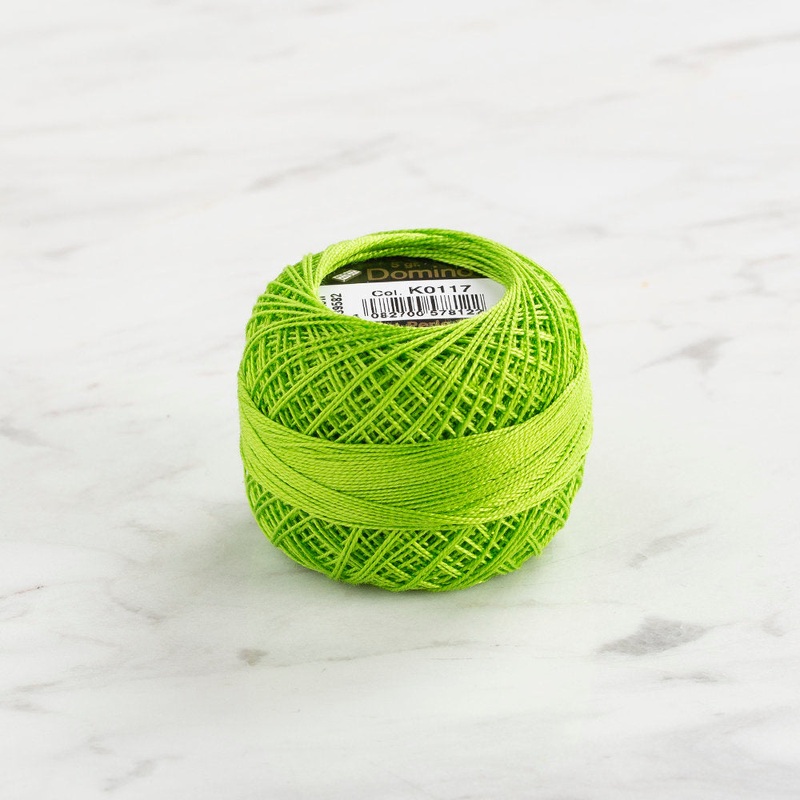 Domino Cotton Perle Size 12 Embroidery Thread (5 g), Green – 4590012-K0117