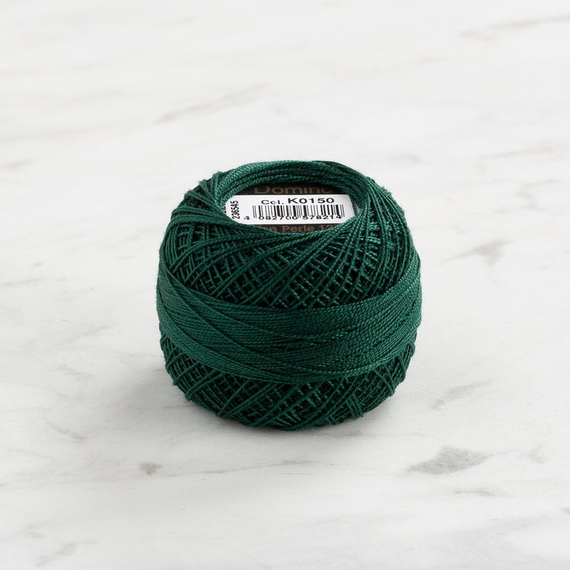 Domino Cotton Perle Size 12 Embroidery Thread (5 g), Green – 4590012-K0150