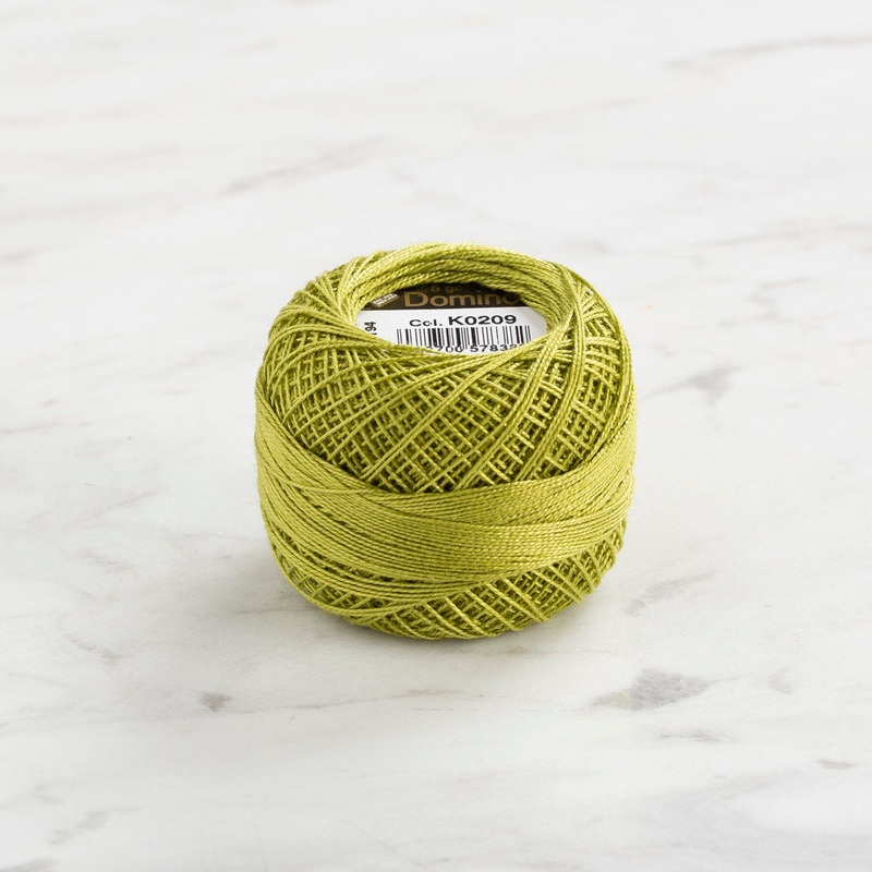 Domino Cotton Perle Size 12 Embroidery Thread (5 g), Green – 4590012-K0209