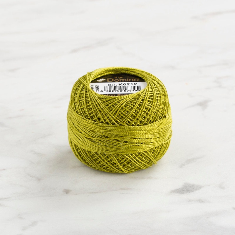 Domino Cotton Perle Size 12 Embroidery Thread (5 g), Green – 4590012-K0212