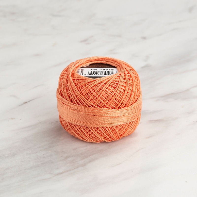 Domino Cotton Perle Size 12 Embroidery Thread (5 g), Light Orange – 4590012-09575