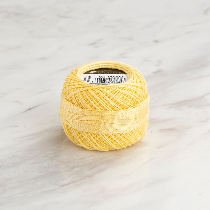 Domino Cotton Perle Size 12 Embroidery Thread (5 g), Light Yellow – 4590012-00292