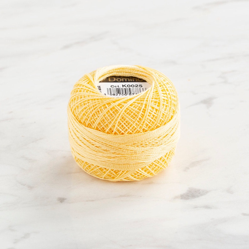 Domino Cotton Perle Size 12 Embroidery Thread (5 g), Light Yellow – 4590012-K0025
