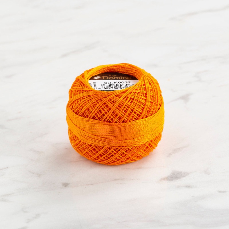 Domino Cotton Perle Size 12 Embroidery Thread (5 g), Orange – 4590012-K0032