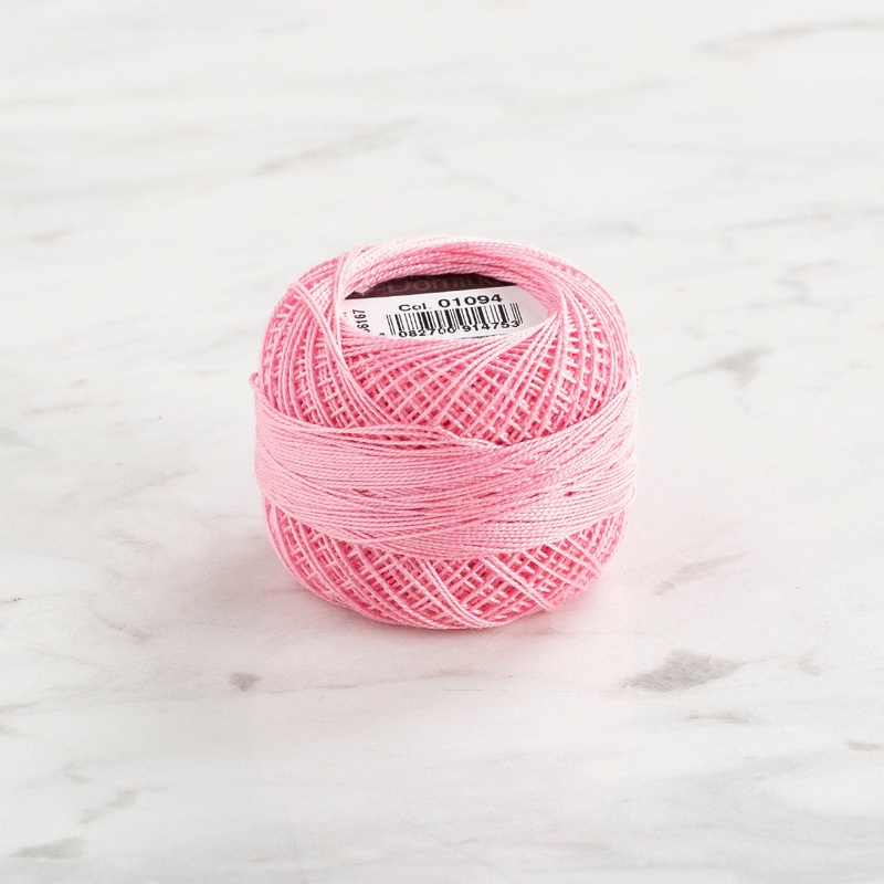 Domino Cotton Perle Size 12 Embroidery Thread (5 g), Pink – 4590012-1094