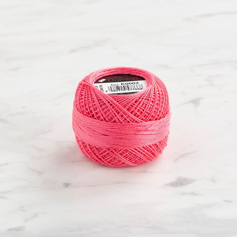Domino Cotton Perle Size 12 Embroidery Thread (5 g), Pink – 4590012-K0003