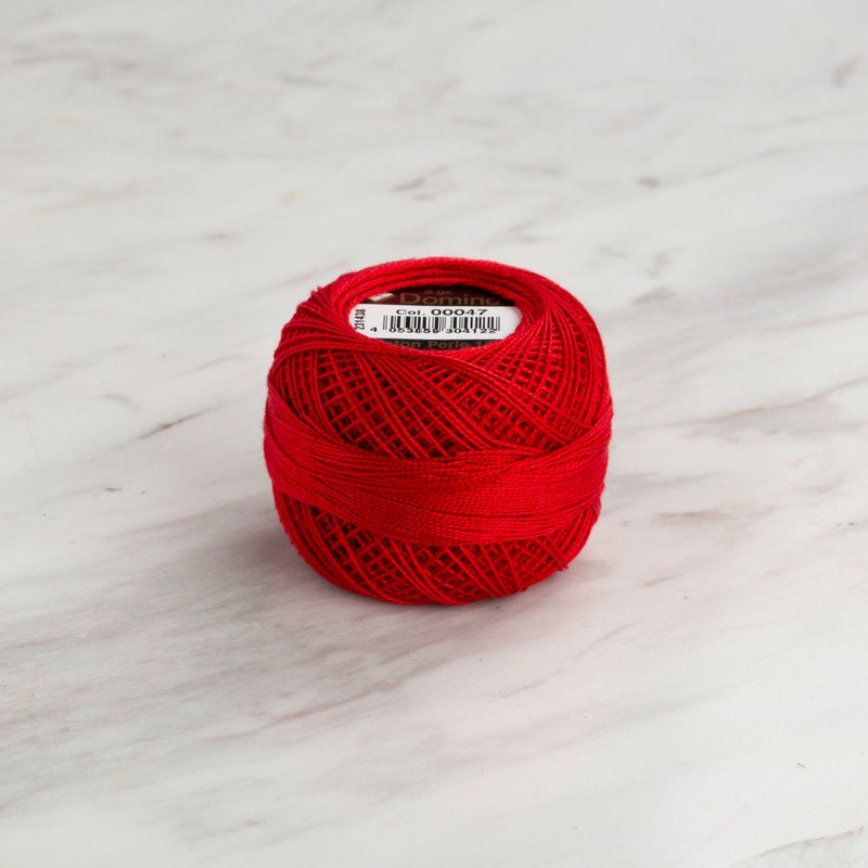 Domino Cotton Perle Size 12 Embroidery Thread (5 g), Red – 4590012-00047