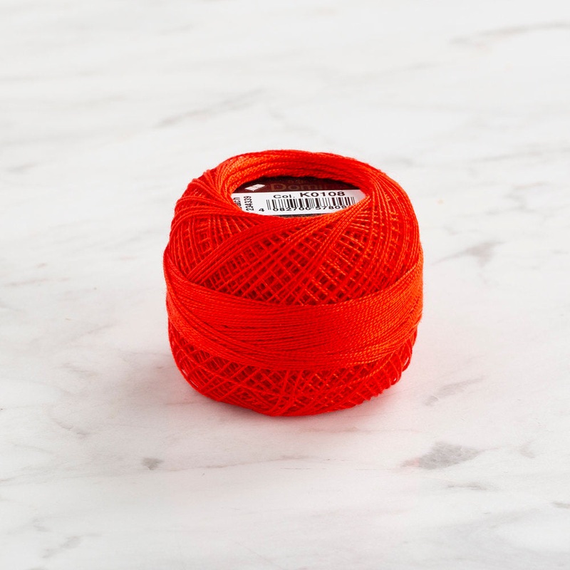 Domino Cotton Perle Size 12 Embroidery Thread (5 g), Red – 4590012-K0108