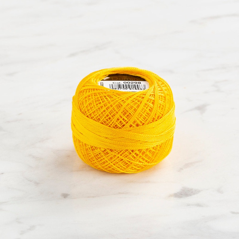 Domino Cotton Perle Size 12 Embroidery Thread (5 g), Yellow – 4590012-298