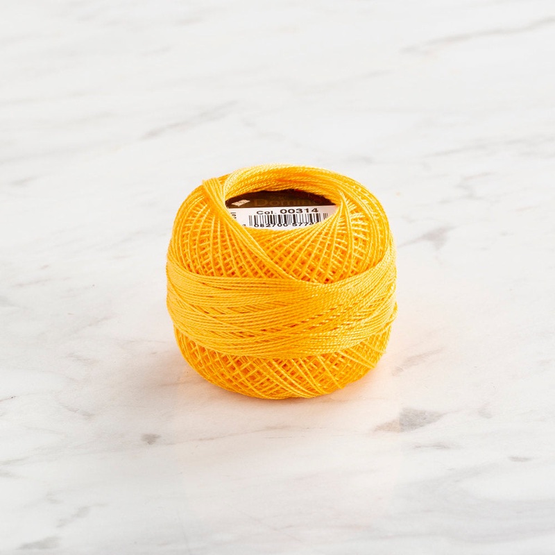 Domino Cotton Perle Size 12 Embroidery Thread (5 g), Yellow – 4590012-314