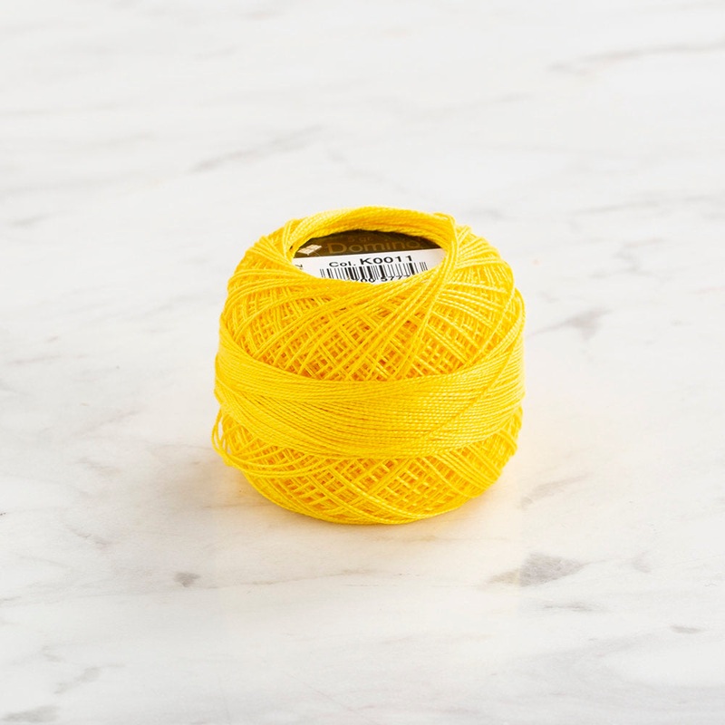Domino Cotton Perle Size 12 Embroidery Thread (5 g), Yellow – 4590012-K0011