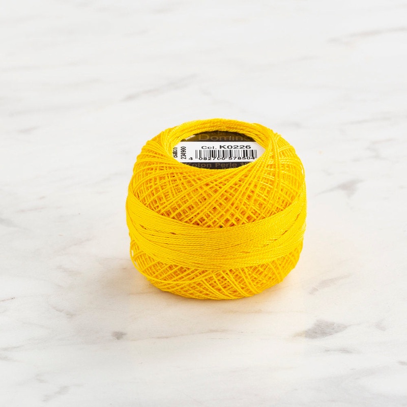 Domino Cotton Perle Size 12 Embroidery Thread (5 g), Yellow – 4590012-K0226
