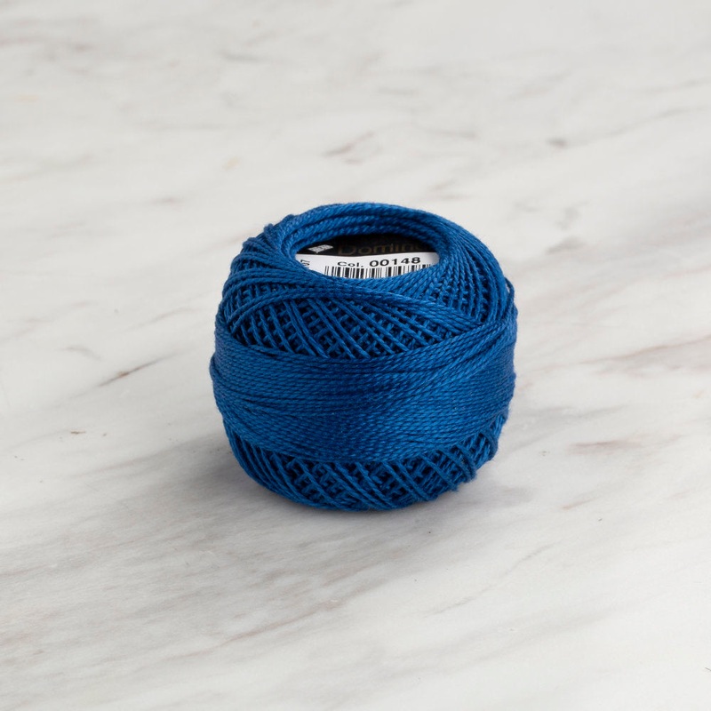 Domino Cotton Perle Size 8 Embroidery Thread (8 g), Blue – 4598008-00148