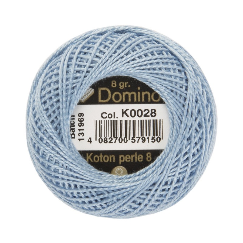 Domino Cotton Perle Size 8 Embroidery Thread (8 g), Blue – 4598008-K0028