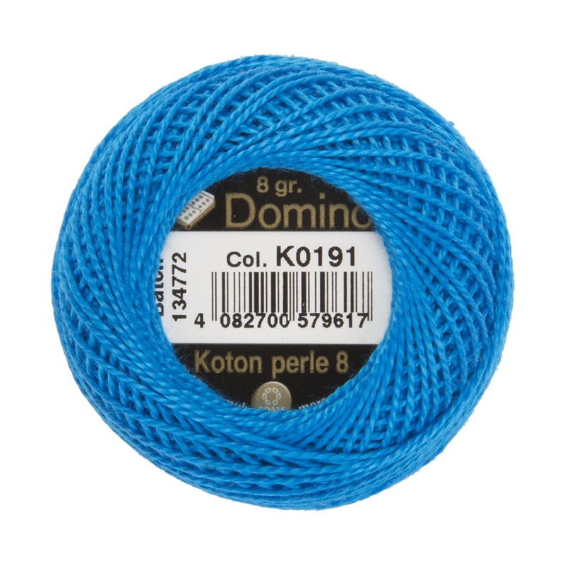 Domino Cotton Perle Size 8 Embroidery Thread (8 g), Blue – 4598008-K0191