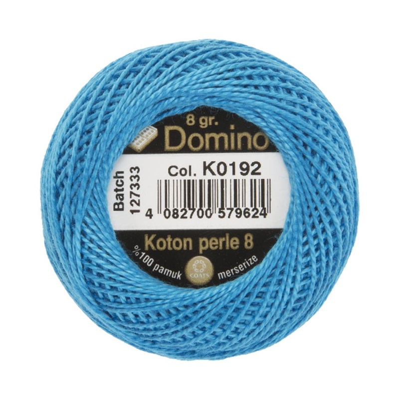 Domino Cotton Perle Size 8 Embroidery Thread (8 g), Blue – 4598008-K0192
