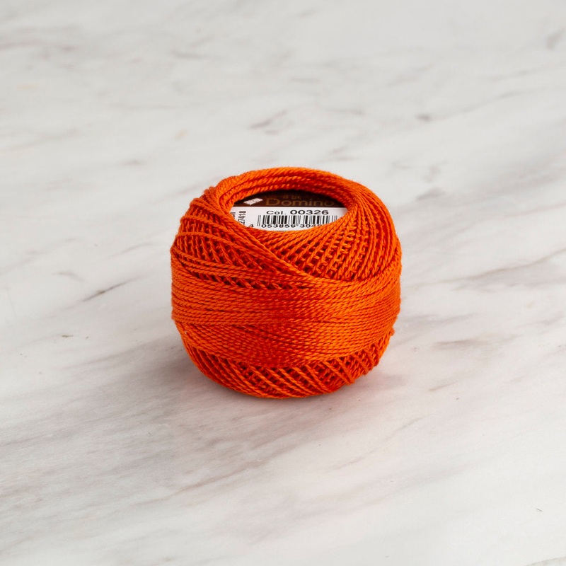 Domino Cotton Perle Size 8 Embroidery Thread (8 g), Brick – 4598008-00326