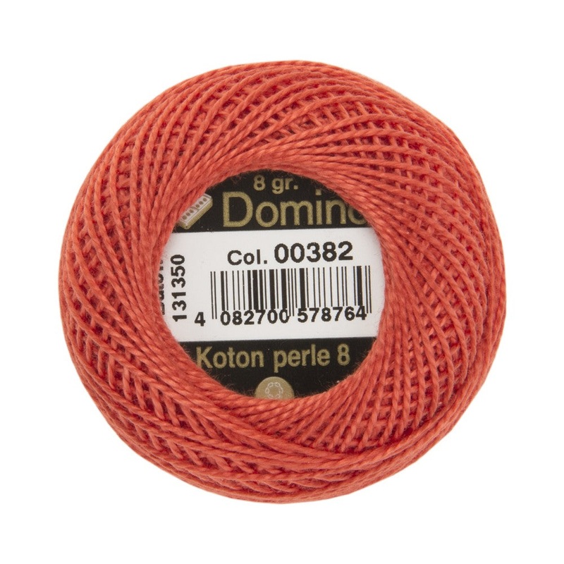 Domino Cotton Perle Size 8 Embroidery Thread (8 g), Brick – 4598008-00382