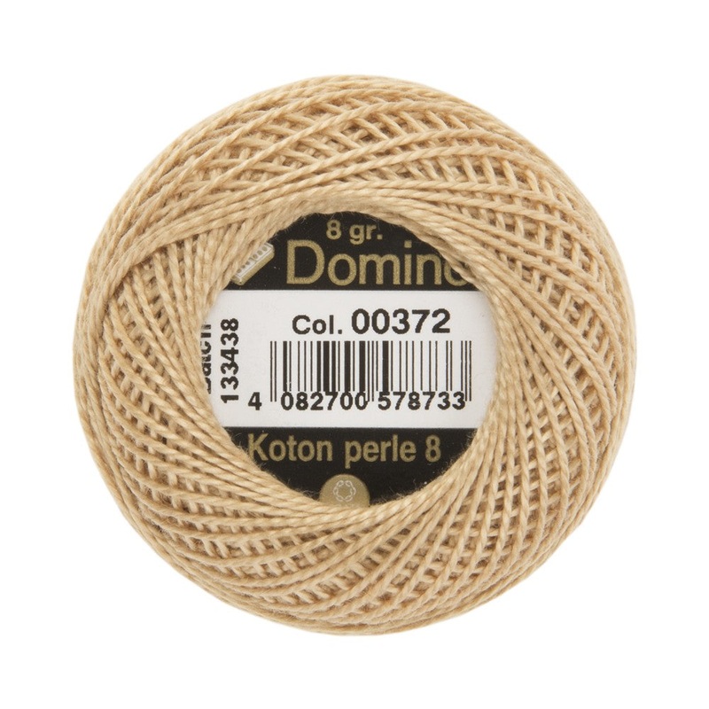 Domino Cotton Perle Size 8 Embroidery Thread (8 g), Brown – 4598008-00372