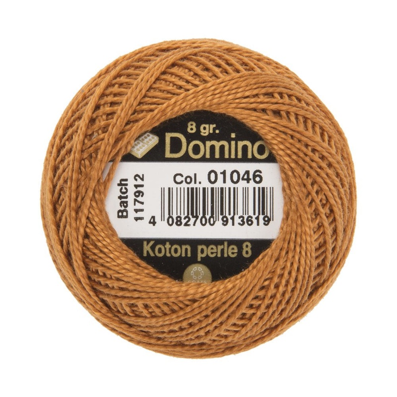 Domino Cotton Perle Size 8 Embroidery Thread (8 g), Brown – 4598008-01046
