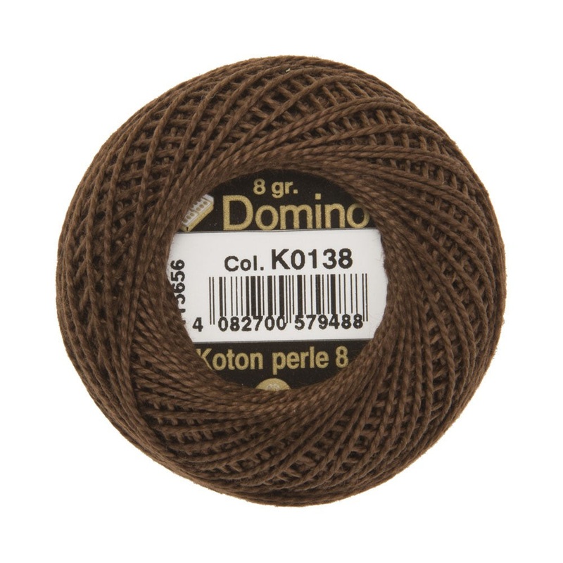 Domino Cotton Perle Size 8 Embroidery Thread (8 g), Brown – 4598008-K0138