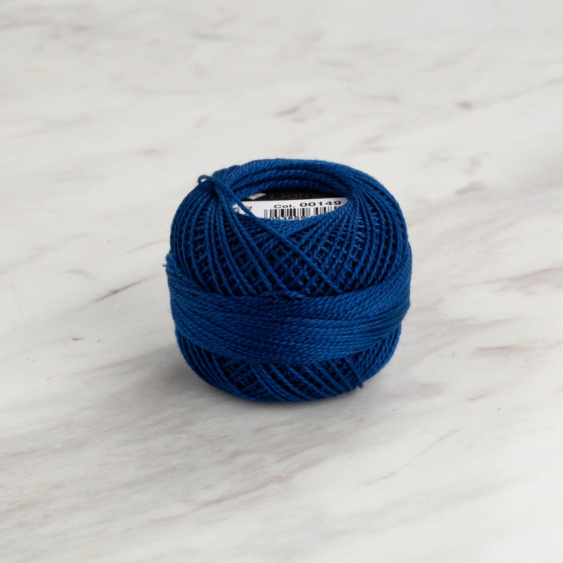 Domino Cotton Perle Size 8 Embroidery Thread (8 g), Dark Blue – 4598008-00149
