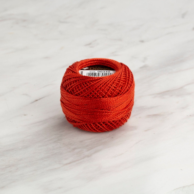 Domino Cotton Perle Size 8 Embroidery Thread (8 g), Dark Brick – 4598008-00340