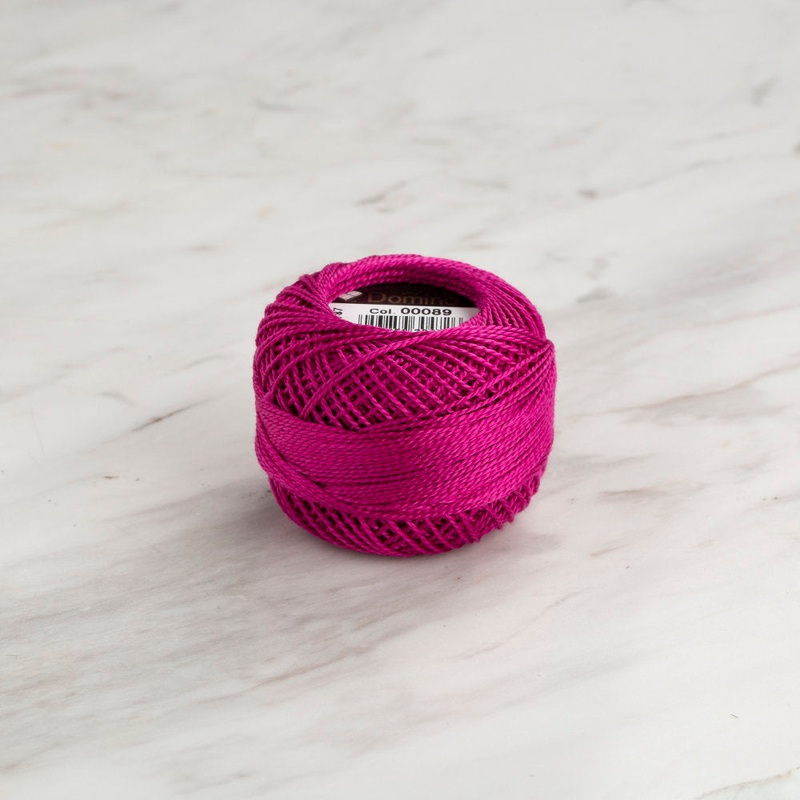 Domino Cotton Perle Size 8 Embroidery Thread (8 g), Fuchsia – 4598008-00089