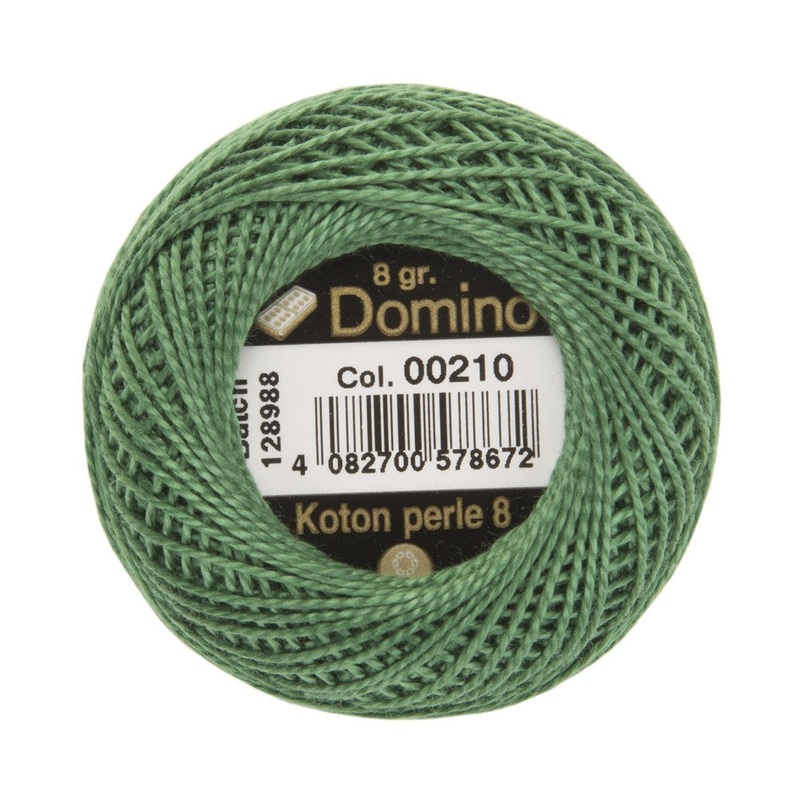 Domino Cotton Perle Size 8 Embroidery Thread (8 g), Green – 4598008-00210