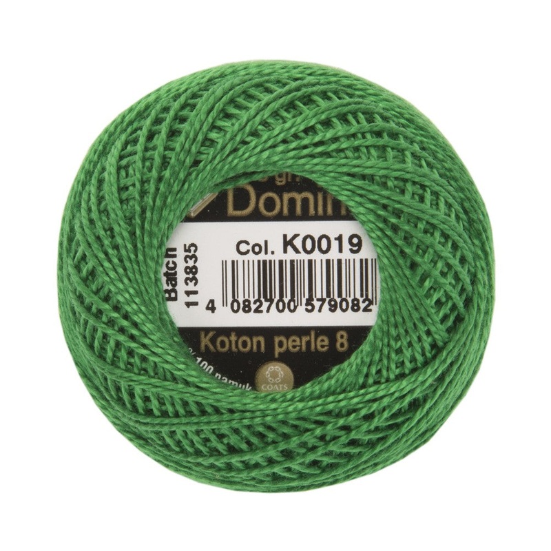 Domino Cotton Perle Size 8 Embroidery Thread (8 g), Green – 4598008-K0019