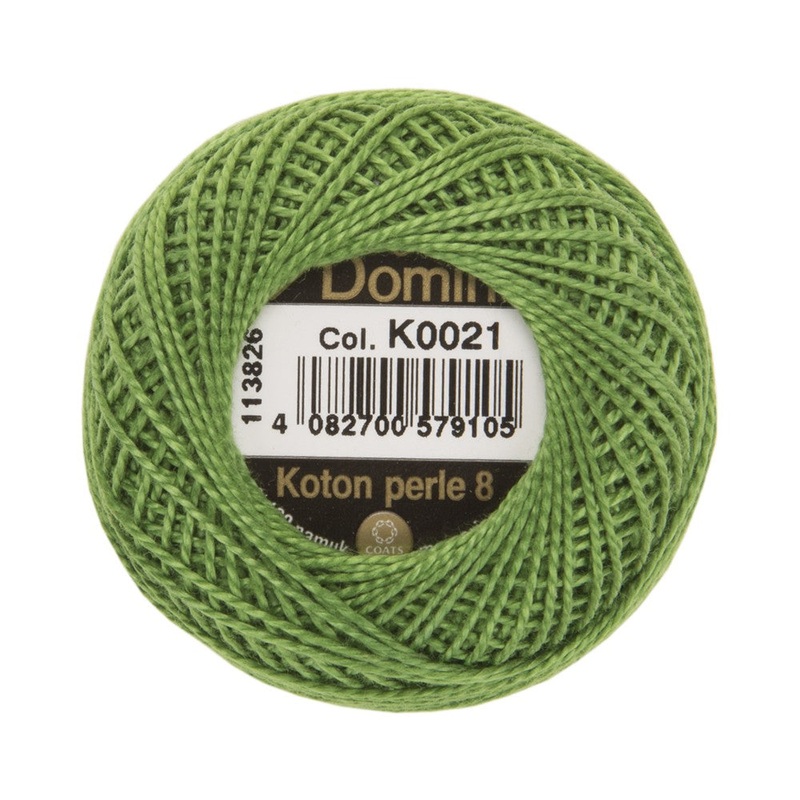 Domino Cotton Perle Size 8 Embroidery Thread (8 g), Green – 4598008-K0021