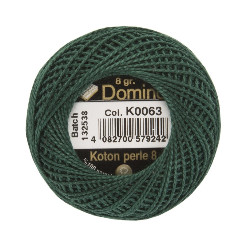 Domino Cotton Perle Size 8 Embroidery Thread (8 g), Green – 4598008-K0063