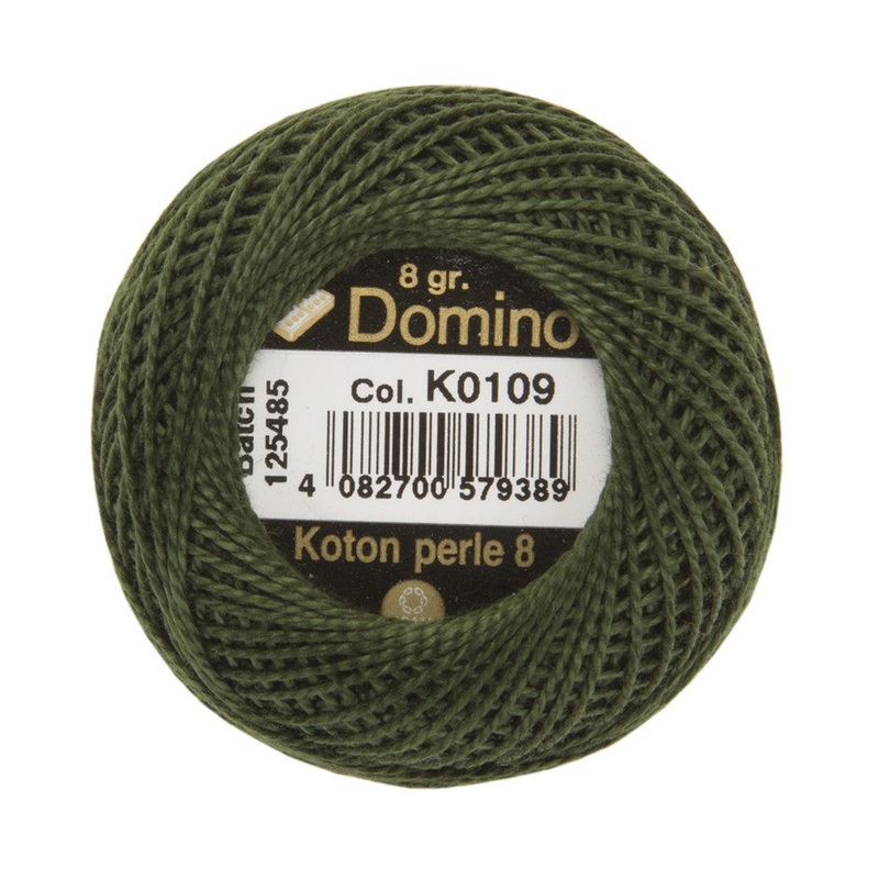 Domino Cotton Perle Size 8 Embroidery Thread (8 g), Green – 4598008-K0109