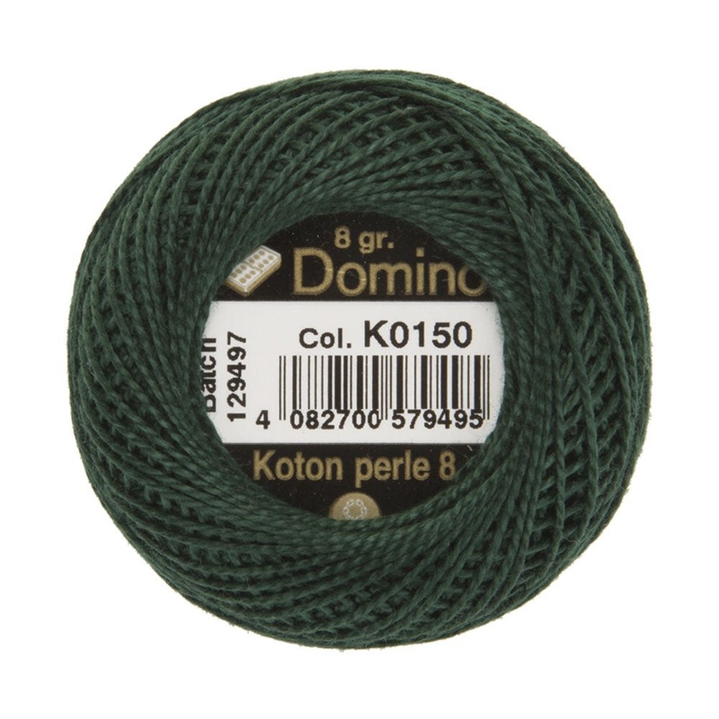 Domino Cotton Perle Size 8 Embroidery Thread (8 g), Green – 4598008-K0150