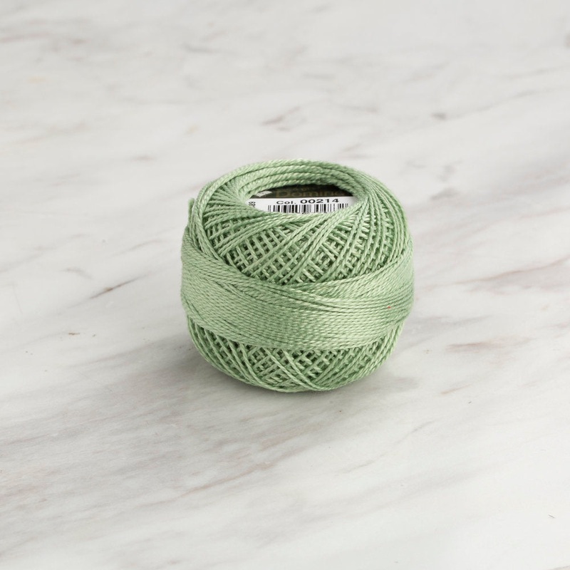 Domino Cotton Perle Size 8 Embroidery Thread (8 g), Light Green – 4598008-00214