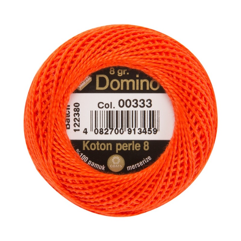Domino Cotton Perle Size 8 Embroidery Thread (8 g), Orange – 4598008-00333