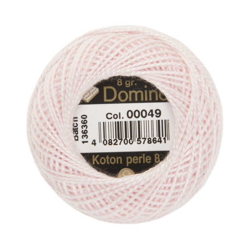 Domino Cotton Perle Size 8 Embroidery Thread (8 g), Pink – 4598008-00049