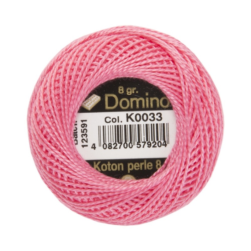 Domino Cotton Perle Size 8 Embroidery Thread (8 g), Pink – 4598008-K0033