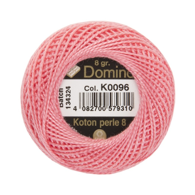 Domino Cotton Perle Size 8 Embroidery Thread (8 g), Pink – 4598008-K0096