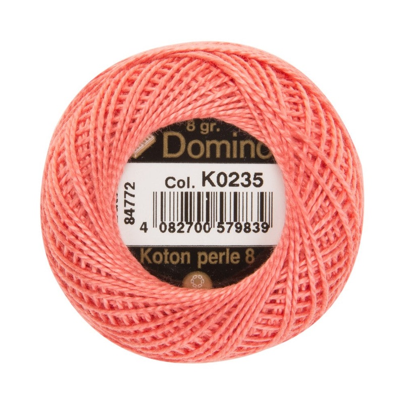 Domino Cotton Perle Size 8 Embroidery Thread (8 g), Pink – 4598008-K0235